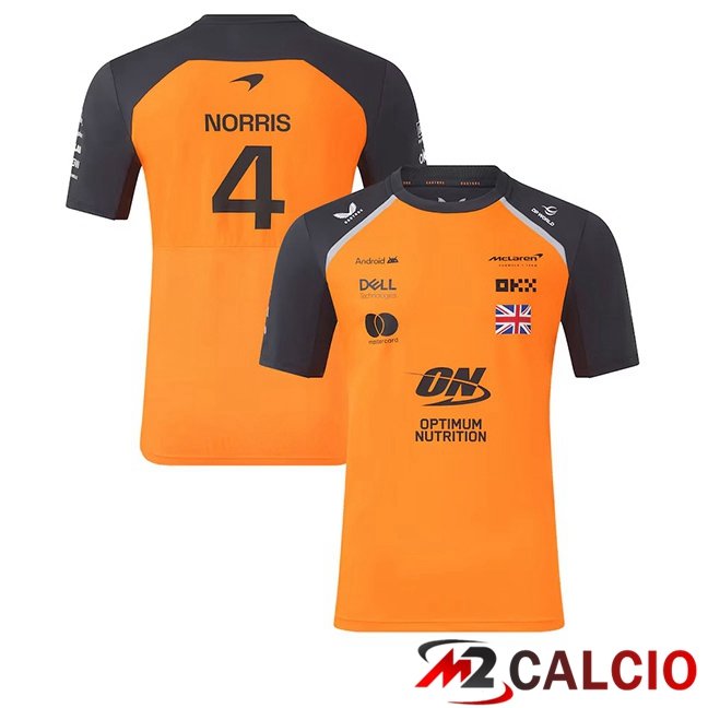 Maglie Calcio Personalizzate,Tute Calcio Squadre,Maglia Nazionale Italiana Calcio | Maglia Formule 1 McLaren (NORRIS 4) Arancia Blu Reale 2025/2026