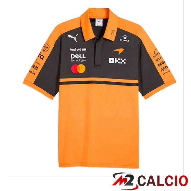 Maglie Calcio Personalizzate,Tute Calcio Squadre,Maglia Nazionale Italiana Calcio | Polo Formule 1 McLaren Blu Reale Arancia 2025/2026