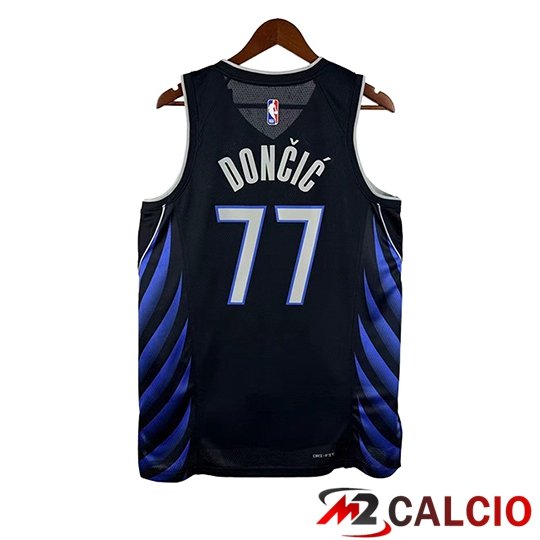 Maglia Dallas Mavericks (DONCIC #77) Nero/Blu 2025/2026