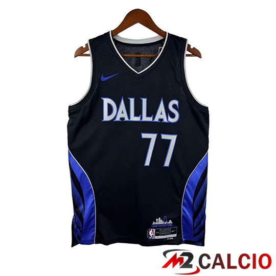 Maglie Calcio Personalizzate,Tute Calcio Squadre,Maglia Nazionale Italiana Calcio | Maglia Dallas Mavericks (DONCIC #77) Nero/Blu 2025/2026