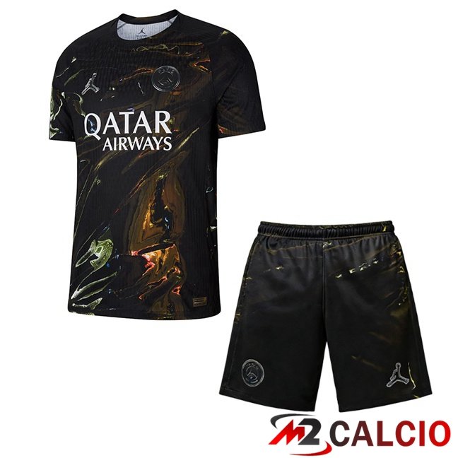 Maglie Calcio Personalizzate,Tute Calcio Squadre,Maglia Nazionale Italiana Calcio | Maglie Calcio Paris PSG Bambino Edizione Speciale Nero 2025/2026