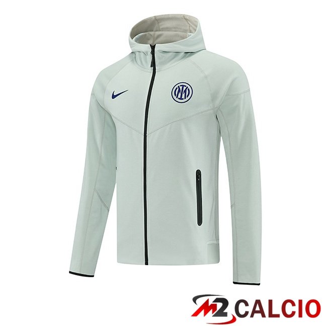 Maglie Calcio Personalizzate,Tute Calcio Squadre,Maglia Nazionale Italiana Calcio | Felpa Con Cappuccio Inter Milan Grigio 2026/2027