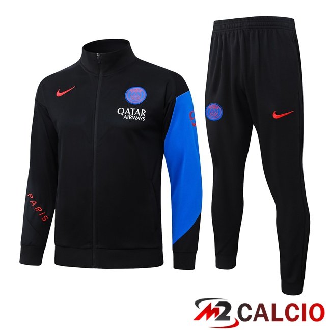 Maglie Calcio Personalizzate,Tute Calcio Squadre,Maglia Nazionale Italiana Calcio | Insieme Tuta Calcio - Giacca Paris PSG Nero 2026/2027