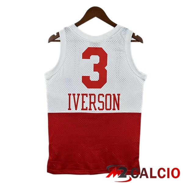 Maglia NBA Philadelphia 76ers (Allen Iverson 3) Retro Bianco Rosso 2003-2004