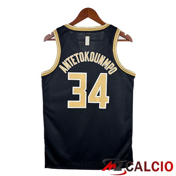 Maglia NBA Milwaukee Bucks(Giannis Antetokounmpo 34) Nero 2023/2024
