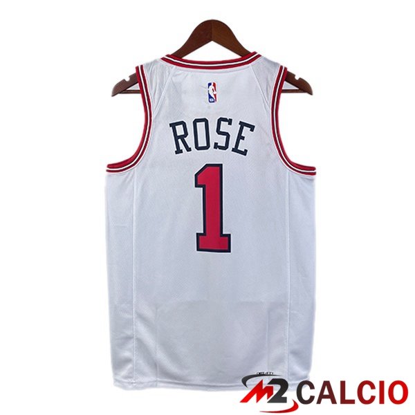 Maglia NBA Chicago Bulls (Derrick Rosa 1) Retr Bianco 2022-2023