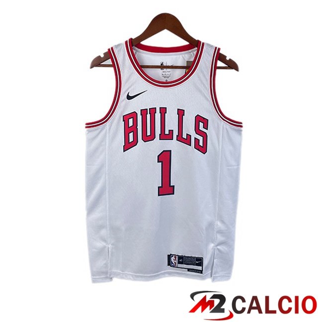 Maglie Calcio Personalizzate,Tute Calcio Squadre,Maglia Nazionale Italiana Calcio | Maglia NBA Chicago Bulls (Derrick Rosa 1) Retr Bianco 2022-2023