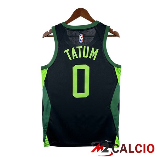 Maglia NBA Boston Celtics (Jayson Tatum 0) Nero Verde 2024/2025