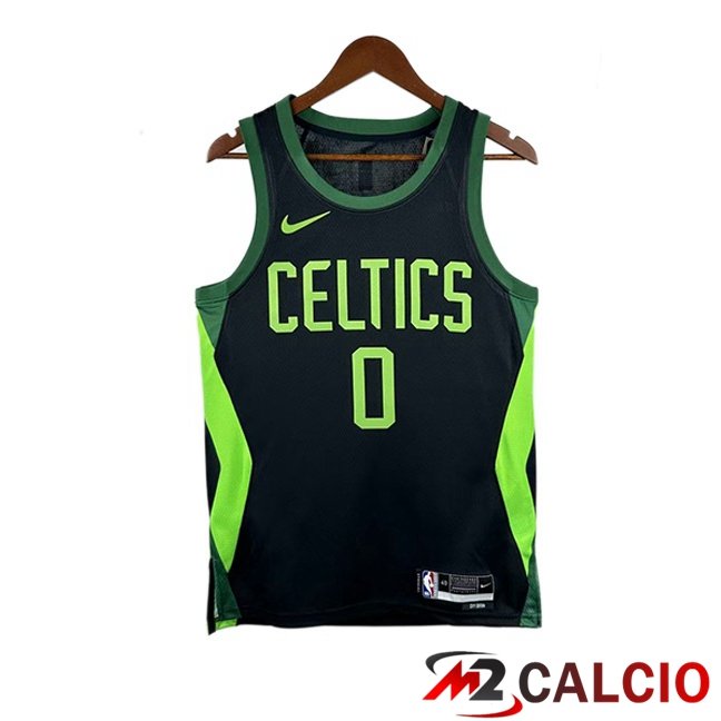 Maglie Calcio Personalizzate,Tute Calcio Squadre,Maglia Nazionale Italiana Calcio | Maglia NBA Boston Celtics (Jayson Tatum 0) Nero Verde 2024/2025