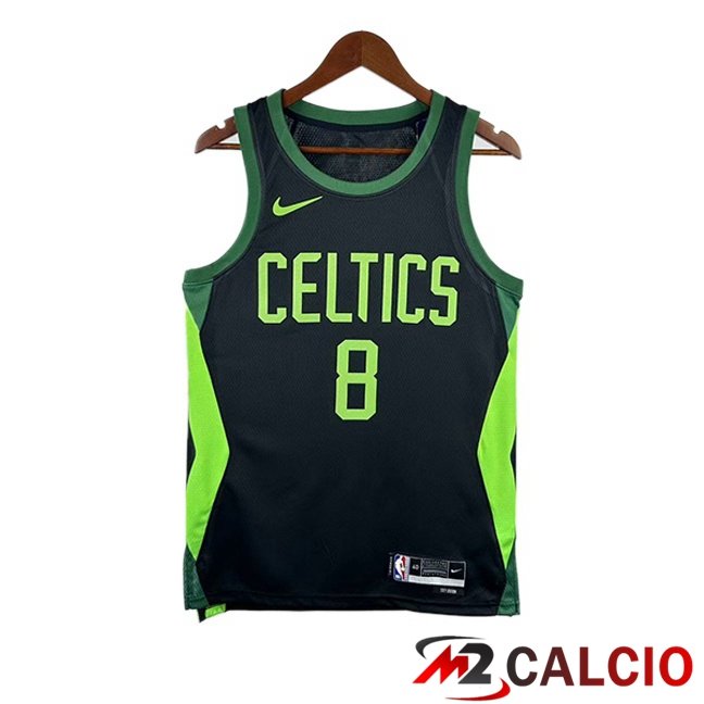 Maglie Calcio Personalizzate,Tute Calcio Squadre,Maglia Nazionale Italiana Calcio | Maglia NBA Boston Celtics (Kristaps Porzingis 8) Nero Verde 2024/2025