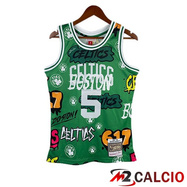 Maglie Calcio Personalizzate,Tute Calcio Squadre,Maglia Nazionale Italiana Calcio | Maglia NBA Boston Celtics (Kevin Garnett 5) Retro Verde 2007-2008
