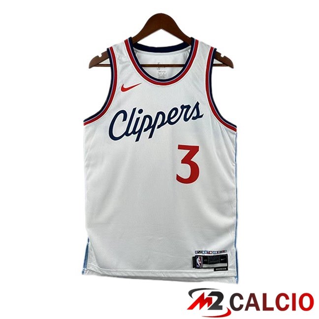 Maglie Calcio Personalizzate,Tute Calcio Squadre,Maglia Nazionale Italiana Calcio | Maglia NBA Los Angeles Clippers (Chris Paul 3) Bianco 2024/2025