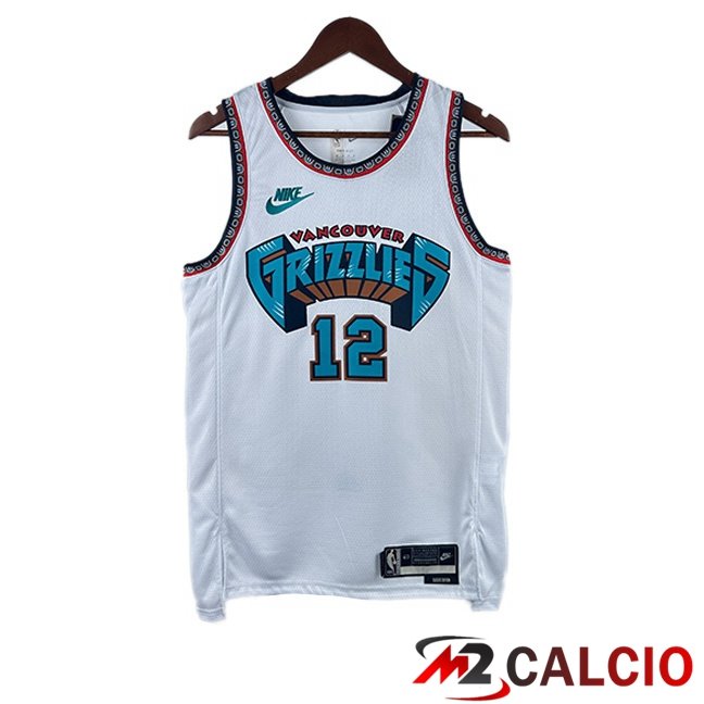 Maglie Calcio Personalizzate,Tute Calcio Squadre,Maglia Nazionale Italiana Calcio | Maglia NBA Memphis Grizzlies (Ja Morant 12) Bianco 2024/2025
