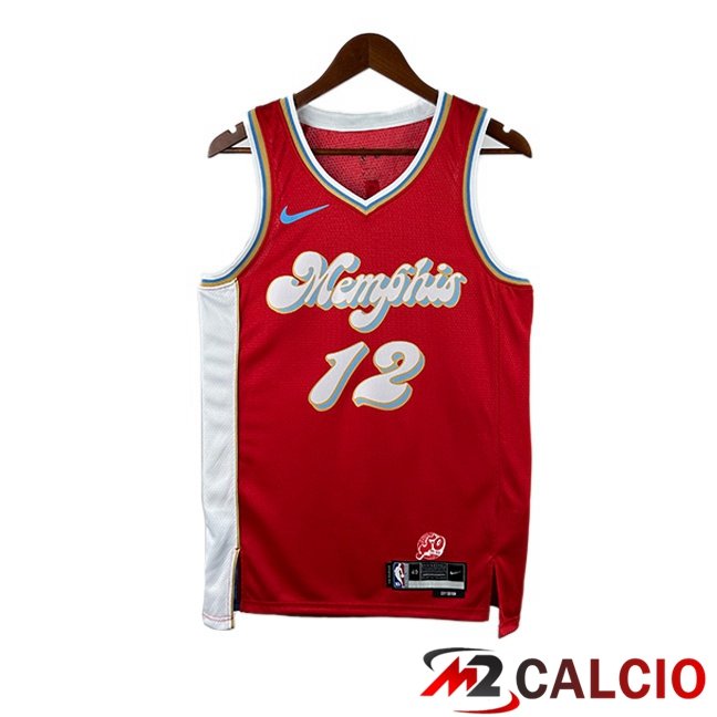 Maglie Calcio Personalizzate,Tute Calcio Squadre,Maglia Nazionale Italiana Calcio | Maglia NBA Memphis Grizzlies (Ja Morant 12) Rosso 2024/2025