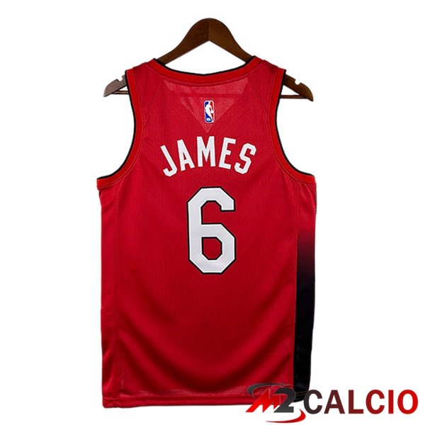 Maglia NBA Miami Heat (LeBron James 6) Rosso 2024/2025