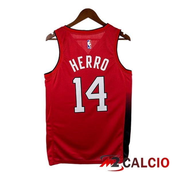 Maglia NBA Miami Heat (Tyler Herro 14) Rosso 2024/2025