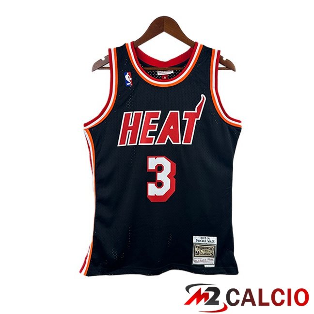 Maglie Calcio Personalizzate,Tute Calcio Squadre,Maglia Nazionale Italiana Calcio | Maglia NBA Miami Heat (Dwyane Wade 3) Retro Nero 2013-2014