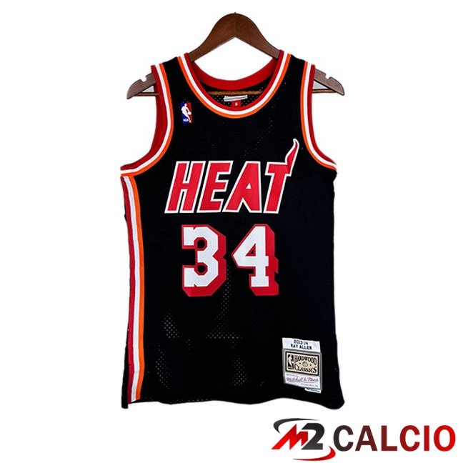 Maglie Calcio Personalizzate,Tute Calcio Squadre,Maglia Nazionale Italiana Calcio | Maglia NBA Miami Heat (Ray Allen 34) Retro Nero 2013-2014