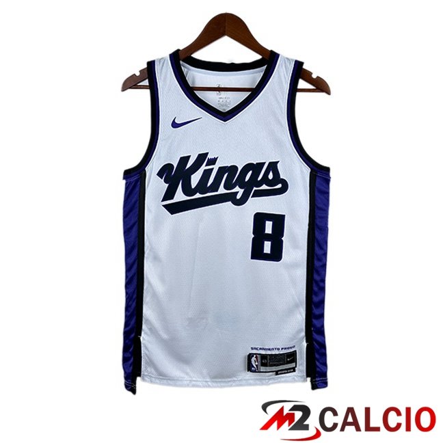 Maglie Calcio Personalizzate,Tute Calcio Squadre,Maglia Nazionale Italiana Calcio | Maglia NBA Sacramento Kings (Zach LaVine 8) Bianco 2023/2024