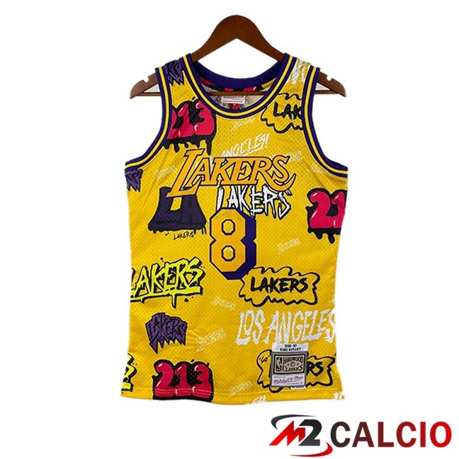 Maglie Calcio Personalizzate,Tute Calcio Squadre,Maglia Nazionale Italiana Calcio | Maglia NBA Los Angeles Lakers (Kobe Bryant 8) Retro Giallo 1996-1997