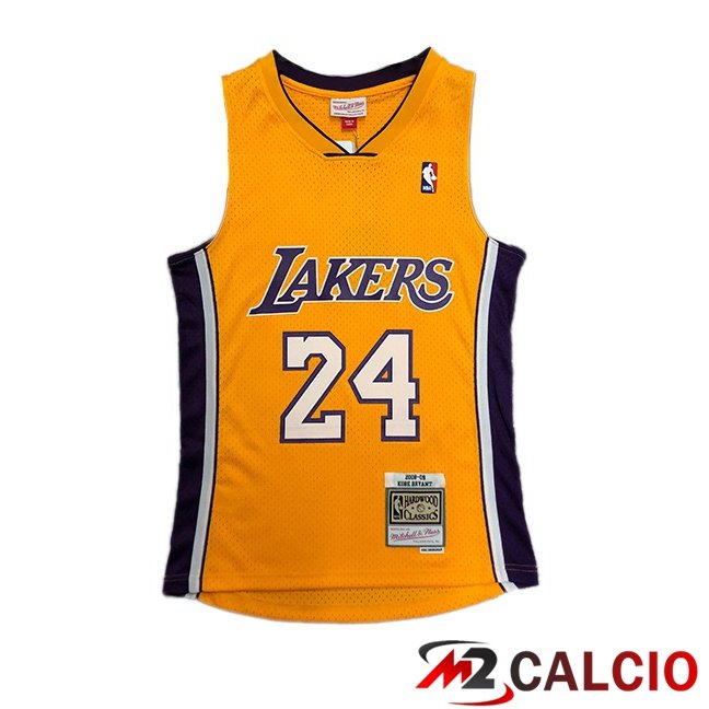 Maglie Calcio Personalizzate,Tute Calcio Squadre,Maglia Nazionale Italiana Calcio | Maglia NBA Los Angeles Lakers (Kobe Bryant 24) Retro Giallo 2008-2009