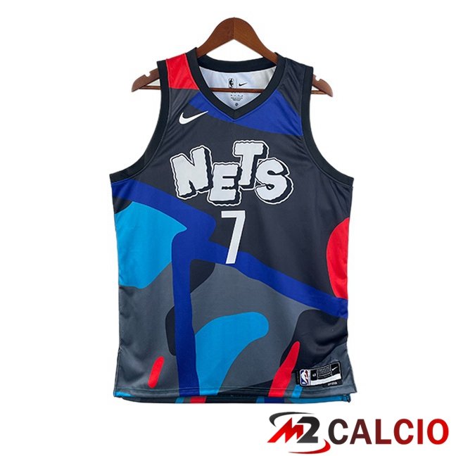 Maglie Calcio Personalizzate,Tute Calcio Squadre,Maglia Nazionale Italiana Calcio | Maglia NBA Brooklyn Nets (Kevin Durant 7) Blu Nero 2024/2025