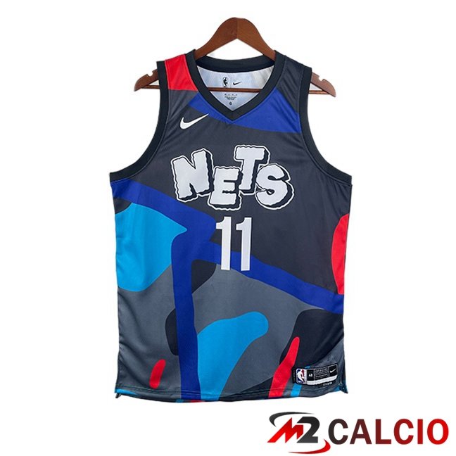 Maglie Calcio Personalizzate,Tute Calcio Squadre,Maglia Nazionale Italiana Calcio | Maglia NBA Brooklyn Nets (Kyrie Irving 11) Blu Nero 2024/2025