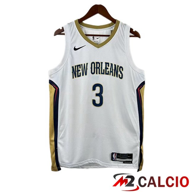 Maglie Calcio Personalizzate,Tute Calcio Squadre,Maglia Nazionale Italiana Calcio | Maglia NBA New Orleans Pelicans (Jordan Poole 3) Edizione Speciale Bianco