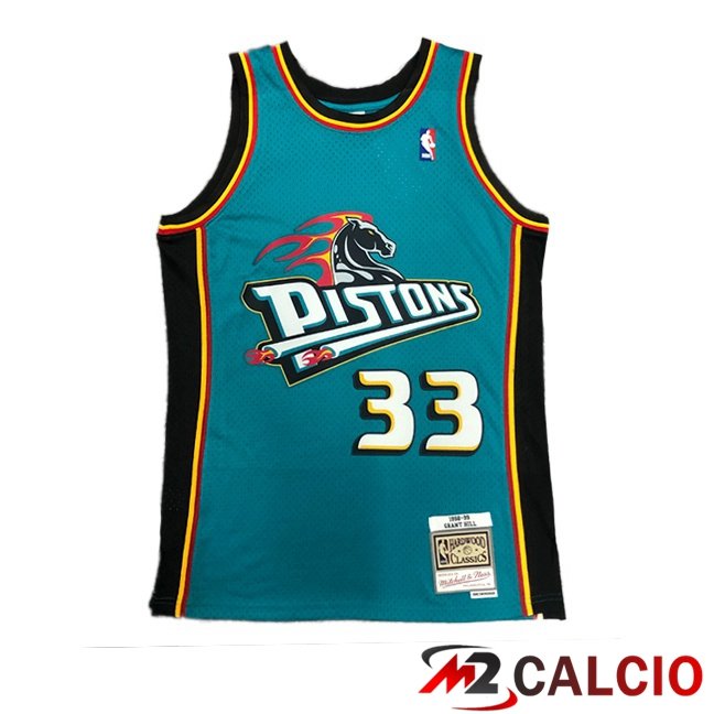 Maglie Calcio Personalizzate,Tute Calcio Squadre,Maglia Nazionale Italiana Calcio | Maglia NBA Detroit Pistons (Grant Hill 33) Retro Verde 1997-1998
