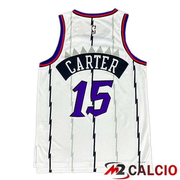 Maglia NBA Toronto Raptors (Vince Carter 15) Retro Bianco 1998-1999
