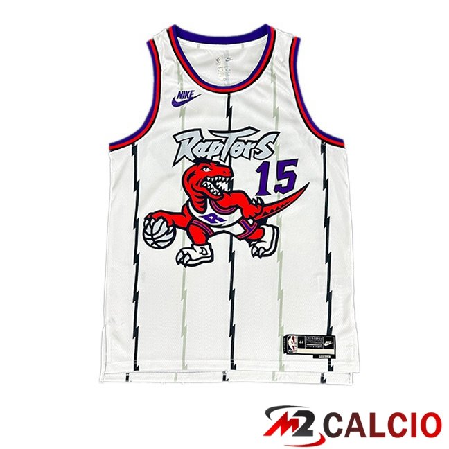 Maglie Calcio Personalizzate,Tute Calcio Squadre,Maglia Nazionale Italiana Calcio | Maglia NBA Toronto Raptors (Vince Carter 15) Retro Bianco 1998-1999