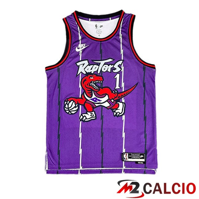 Maglie Calcio Personalizzate,Tute Calcio Squadre,Maglia Nazionale Italiana Calcio | Maglia NBA Toronto Raptors (Tracy McGrady 1) Retro Viola 1998-1999