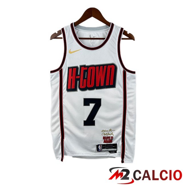 Maglie Calcio Personalizzate,Tute Calcio Squadre,Maglia Nazionale Italiana Calcio | Maglia NBA Houston Rockets (Kevin Durant 7) Bianco 2024/2025