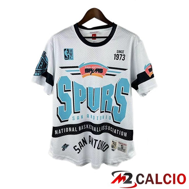 Maglie Calcio Personalizzate,Tute Calcio Squadre,Maglia Nazionale Italiana Calcio | Maglia NBA San Antonio Spurs Edizione Speciale Retro Bianco