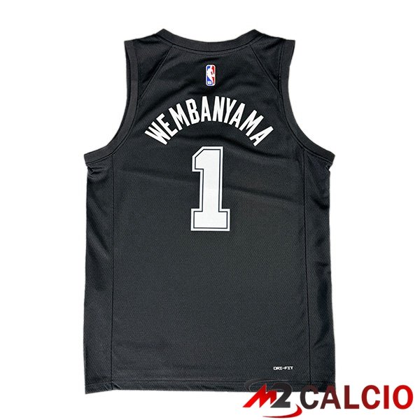 Maglia NBA San Antonio Spurs (Victor Wembanyama 1) Nero 2025/2026