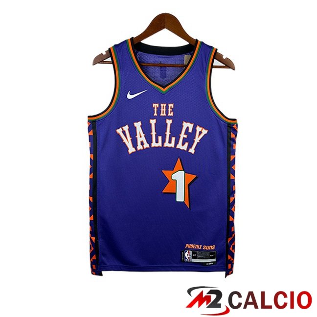 Maglie Calcio Personalizzate,Tute Calcio Squadre,Maglia Nazionale Italiana Calcio | Maglia NBA Phoenix Suns (Devin Booker 1) Viola 2024/2025