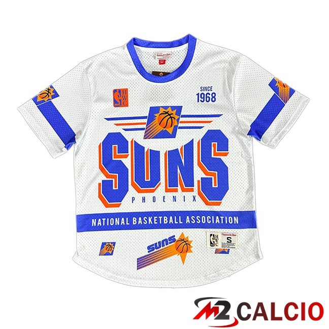 Maglie Calcio Personalizzate,Tute Calcio Squadre,Maglia Nazionale Italiana Calcio | Maglia NBA Phoenix Suns Edizione Speciale Retro Bianco Blu