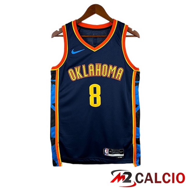 Maglie Calcio Personalizzate,Tute Calcio Squadre,Maglia Nazionale Italiana Calcio | Maglia NBA Oklahoma City Thunder (Jalen Williams 8) Nero 2024/2025