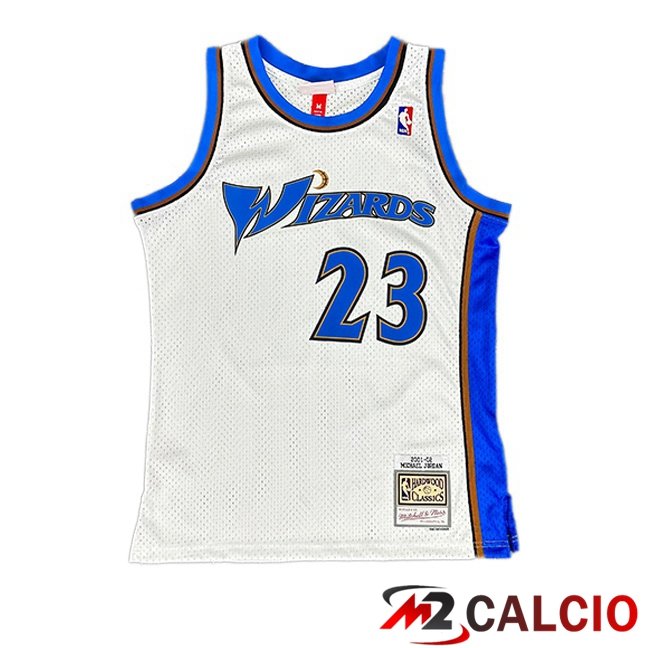 Maglie Calcio Personalizzate,Tute Calcio Squadre,Maglia Nazionale Italiana Calcio | Maglia NBA Washington Wizards (Michael Jordan 23) Retro Bianco 2001-2002