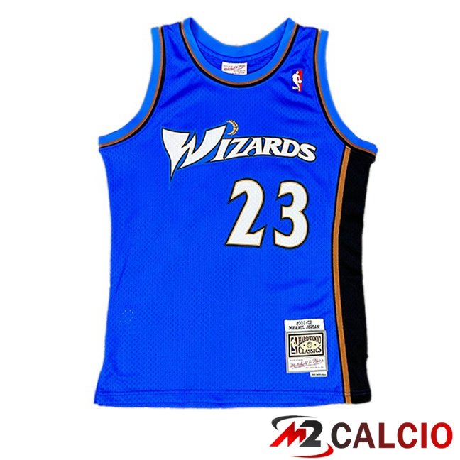 Maglie Calcio Personalizzate,Tute Calcio Squadre,Maglia Nazionale Italiana Calcio | Maglia NBA Washington Wizards (Michael Jordan 23) Retro Blu 2001-2002