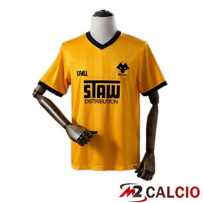 Maglie Calcio Personalizzate,Tute Calcio Squadre,Maglia Nazionale Italiana Calcio | Maglie Calcio Wolves Retro Prima Giallo 1986-1988