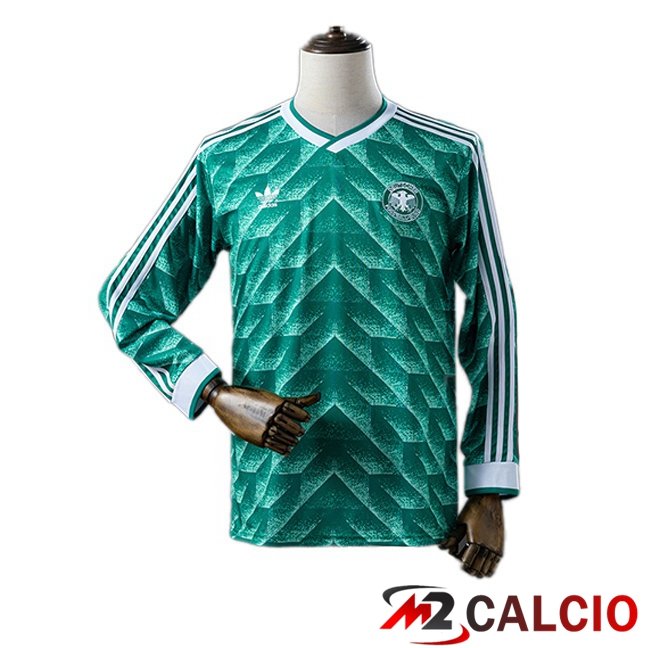 Maglie Calcio Personalizzate,Tute Calcio Squadre,Maglia Nazionale Italiana Calcio | Maglie Calcio Germania Retro Seconda Manica Lunga Verde 1990
