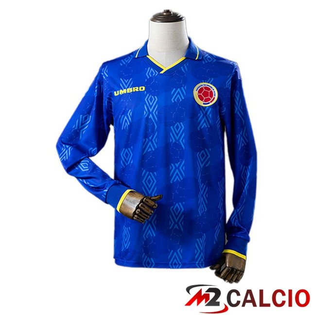 Maglie Calcio Personalizzate,Tute Calcio Squadre,Maglia Nazionale Italiana Calcio | Maglie Calcio Colombia Retro Seconda Manica Lunga Blu 1994