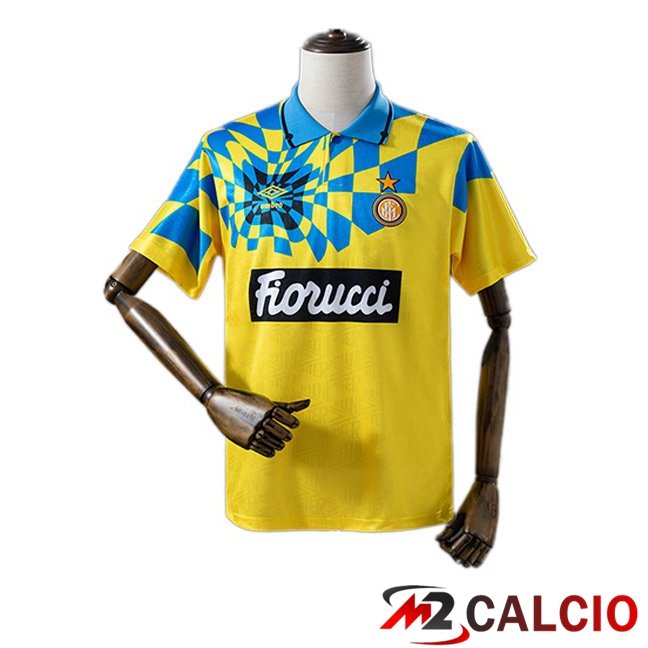 Maglie Calcio Personalizzate,Tute Calcio Squadre,Maglia Nazionale Italiana Calcio | Maglie Calcio Inter Milan Retro Terza Giallo 1992-1994