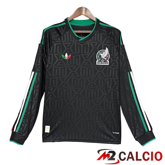 Maglie Calcio Personalizzate,Tute Calcio Squadre,Maglia Nazionale Italiana Calcio | Maglie Calcio Messico Manica Lunga Special Edition Nero 2026/2027