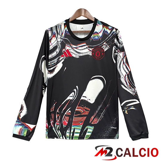 Maglie Calcio Personalizzate,Tute Calcio Squadre,Maglia Nazionale Italiana Calcio | Maglie Calcio Manchester United Manica Lunga Special Edition Nero 2026/2027