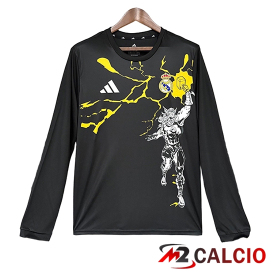 Maglie Calcio Personalizzate,Tute Calcio Squadre,Maglia Nazionale Italiana Calcio | Maglie Calcio Real Madrid Manica Lunga Special Edition Nero 2026/2027