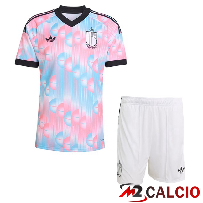 Maglie Calcio Personalizzate,Tute Calcio Squadre,Maglia Nazionale Italiana Calcio | Maglie Calcio Belgio Bambino Seconda Rosa Blu 2026/2027