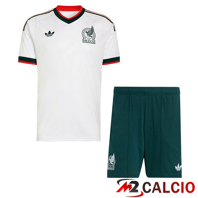 Maglie Calcio Personalizzate,Tute Calcio Squadre,Maglia Nazionale Italiana Calcio | Maglie Calcio Messico Bambino Seconda Bianco 2026/2027