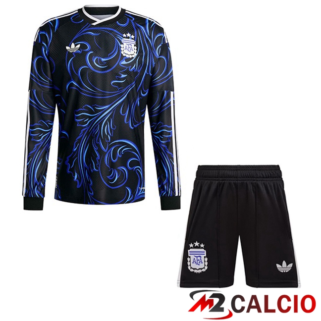 Maglie Calcio Personalizzate,Tute Calcio Squadre,Maglia Nazionale Italiana Calcio | Maglie Calcio Argentina Bambino Seconda Manica Lunga Blu Reale 2026/2027